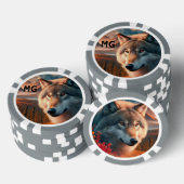 Monogram Waterverf Wolf poker chip (Opstapeling)