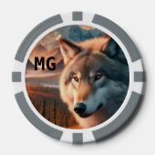 Monogram Waterverf Wolf poker chip (Voorkant)