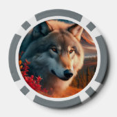 Monogram Waterverf Wolf poker chip (Achterkant)