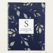 Monogram Waterverf zeemacht en groene botanische b Planner (Voorkant)