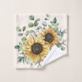 Monogram Waterverf  Zonnebloem Bad Handdoek (Wasdoekje)