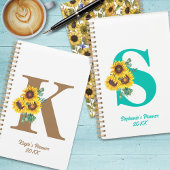 Monogram Waterverf Zonnebloem Custom Persoonlijk Planner