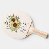 Monogram Waterverf  Zonnebloem Tafeltennisbatje (Zijkant)