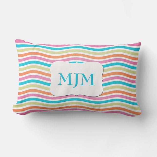 Monogram Wavy Stripes Lumbar Pillow Kussen (Voorkant)
