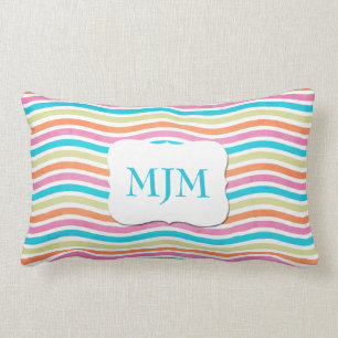 Monogram Wavy Stripes Lumbar Pillow Kussen