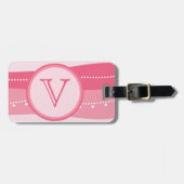 Monogram Wavy Stripes Personalized Bag Label Bagagelabel (Voorkant horizontaal)