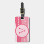 Monogram Wavy Stripes Personalized Bag Label Bagagelabel (Voorkant verticaal)