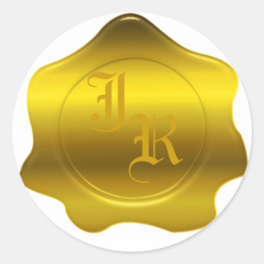 Monogram Wax Seal Bruiloft Stickers (Voorkant)