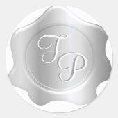 Monogram Wax Seal Bruiloft Stickers (Voorkant)