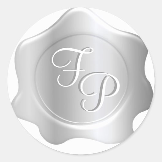 Monogram Wax Seal Bruiloft Stickers (Voorkant)