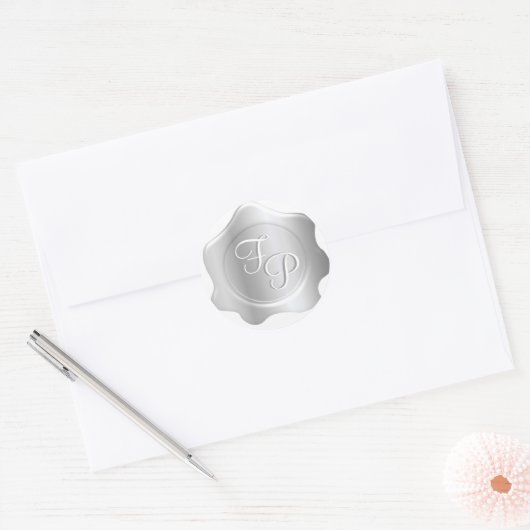 Monogram Wax Seal Bruiloft Stickers (Envelop)