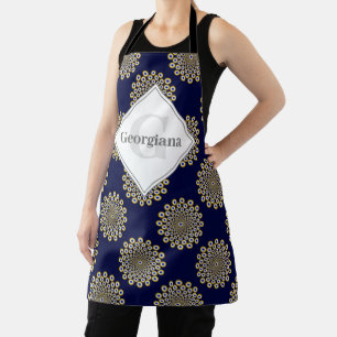 Monogram We Are Watching You Navy & Gold Polka Dot Schort