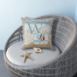 Monogram Weathered Wood Beach Scene Buitenkussen
