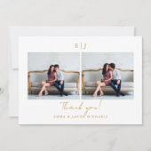 Monogram Weddenschap Bedankt Foto Gold (Voorkant)