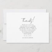 Monogram Weddenschap Bedankt Foto zwart en wit (Achterkant)