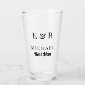 Monogram Weddenschap Beste man Gift Personalized B Glas (Voorkant)