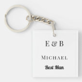 Monogram Weddenschap Beste man Gift Personalized B Sleutelhanger (Voorkant)