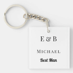 Monogram Weddenschap Beste man Gift Personalized B Sleutelhanger