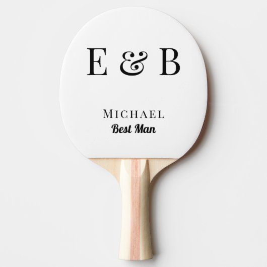 Monogram Weddenschap Beste man Gift Personalized B Tafeltennisbatje (Voorkant)