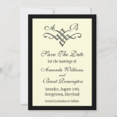 Monogram Weddenschap Bewaar de datum in het wit Save The Date (Voorkant)