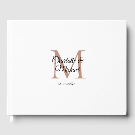 Monogram Weddenschap Gastenboek (Voorkant)