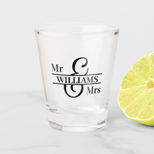 Monogram Weddenschap Glass Shot Glas (Voorkant)