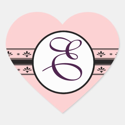 Monogram Weddenschap Grenzen Hart Sticker (Voorkant)