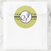 Monogram Weddenschap  Grenzen Ronde Sticker (Tas)