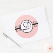 Monogram Weddenschap  Grenzen Ronde Sticker (Envelop)
