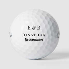 Monogram Weddenschap Groomsman Gift Personalized B Golfballen