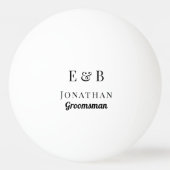 Monogram Weddenschap Groomsman Gift Personalized B Pingpongbal (Voorkant)