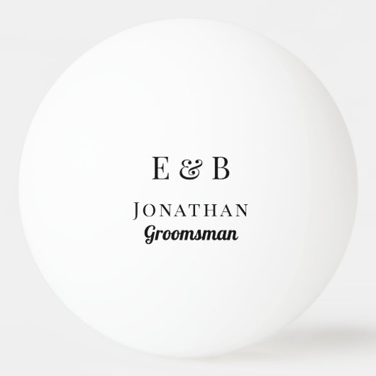 Monogram Weddenschap Groomsman Gift Personalized B Pingpongbal (Voorkant)