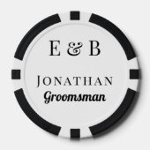 Monogram Weddenschap Groomsman Gift Personalized B Poker Chips (Voorkant)