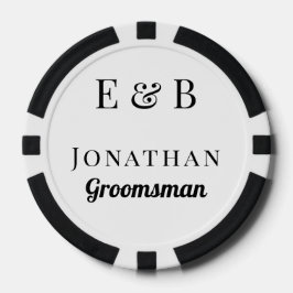 Monogram Weddenschap Groomsman Gift Personalized B Poker Chips