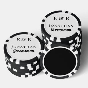 Monogram Weddenschap Groomsman Gift Personalized B Poker Chips