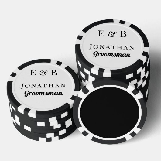 Monogram Weddenschap Groomsman Gift Personalized B Poker Chips (Opstapeling)