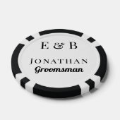 Monogram Weddenschap Groomsman Gift Personalized B Poker Chips (Enkel)