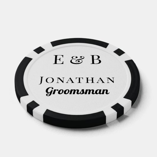 Monogram Weddenschap Groomsman Gift Personalized B Poker Chips (Enkel)