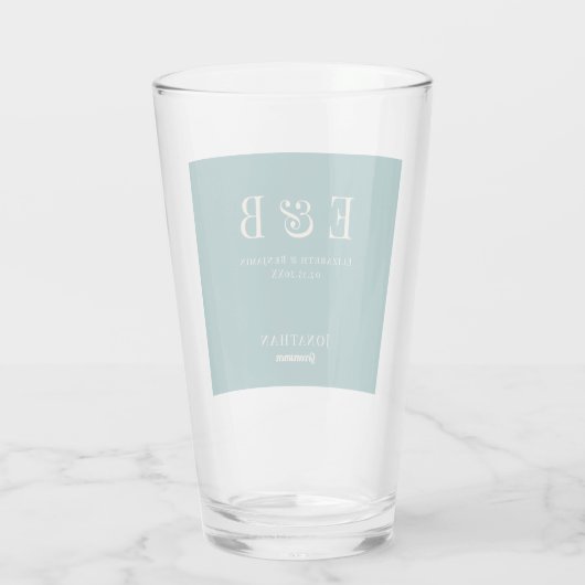 Monogram Weddenschap Groomsman Gift Persoonlijk gr Glas (Achterkant)