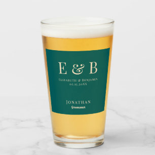 Monogram Weddenschap Groomsman Gift Persoonlijk gr Glas
