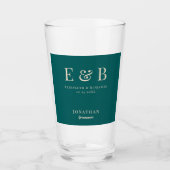 Monogram Weddenschap Groomsman Gift Persoonlijk gr Glas (Voorkant)