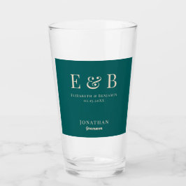 Monogram Weddenschap Groomsman Gift Persoonlijk gr Glas