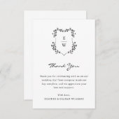 Monogram Weddenschap Hartelijk dank Bedankkaart (Voorkant / Achterkant)