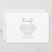 Monogram Weddenschap Hartelijk dank Foto Groen Bedankkaart (Achterkant)