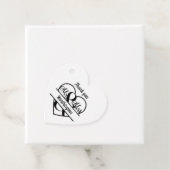 Monogram Weddenschap Heart Black White Hartelijk d Bedankjes Labels (In situ)