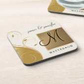 Monogram Weddenschap Jubileum Gift Cork Onderzette Bier Onderzetter (Linkerzijde)