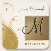 Monogram Weddenschap Jubileum Gift Cork Onderzette Bier Onderzetter (Voorkant)