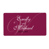 Monogram Weddenschap Labels - Burgundy (Voorkant)