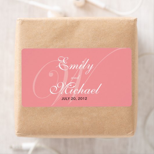 Monogram Weddenschap Labels - Grapefruit (Insitu)