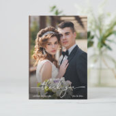 Monogram Weddenschap met fotoscript Bedankkaart (Staand voorkant)